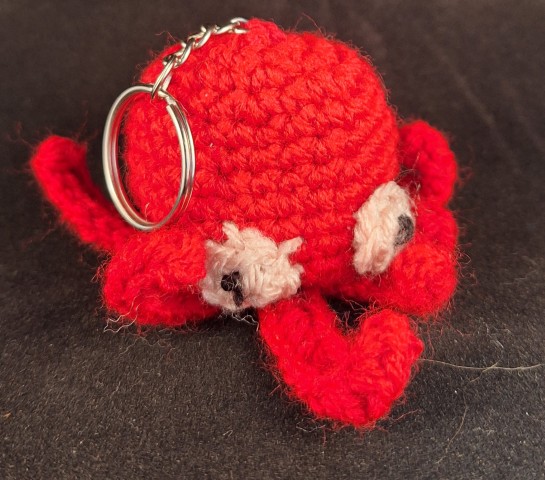 Crochet Key Ring Octopus (Red)