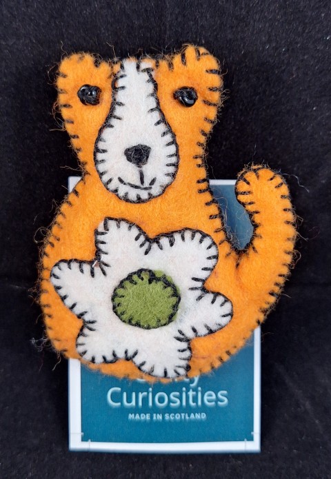 Hand stitched Brooch ( Dog )