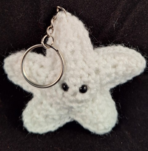 Crochet Key Ring Starfish (White)