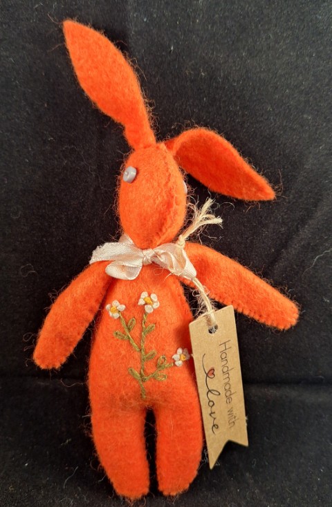 Mini Hand Stitched Rabbits (Orange)