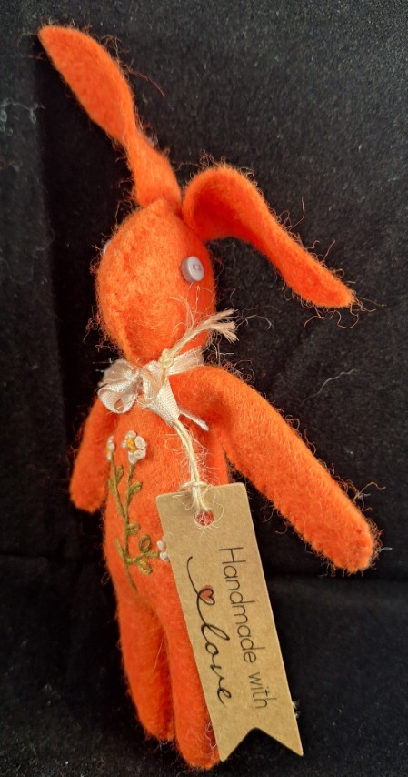 Mini Hand Stitched Rabbits (Orange)