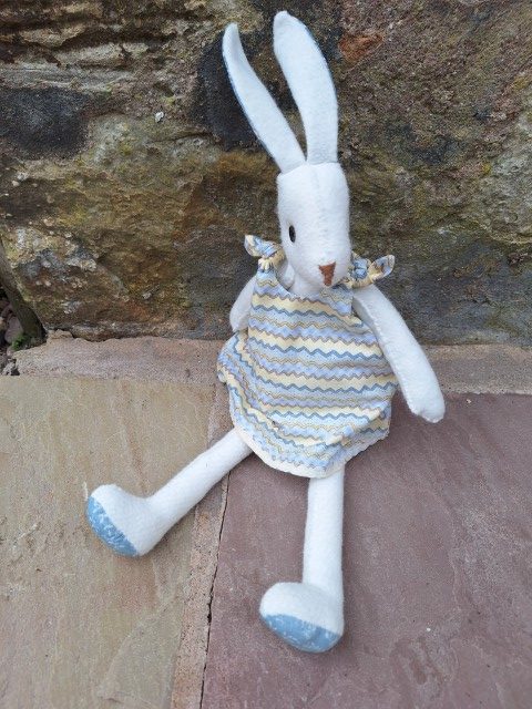 Luna Lapin styled rabbit White/Blue ears
