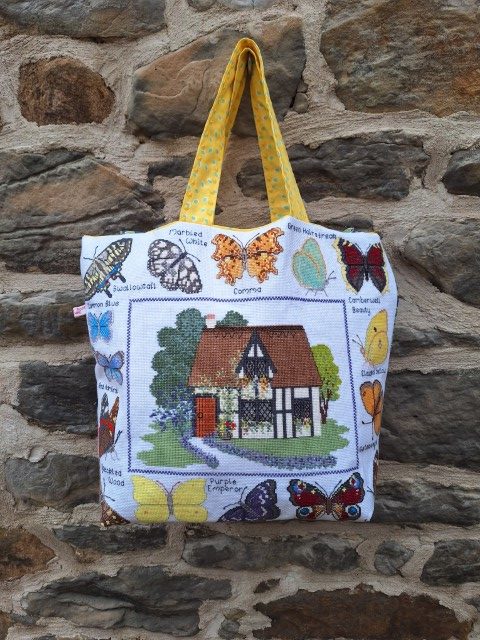 Unique Upcycled Fabric Bag, Large