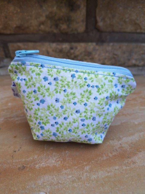 Mini Handmade Bags (floral with pale blue zip)